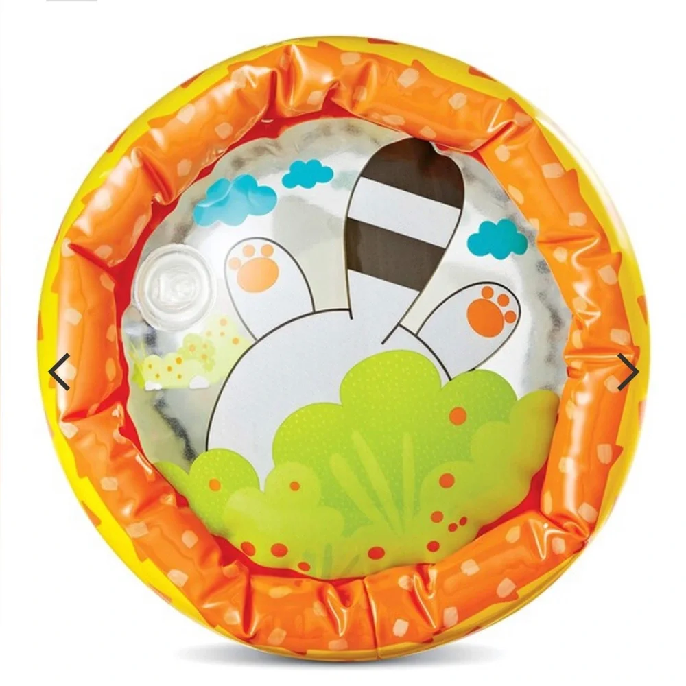 INFANTINO JUNGLE PEEK & ROLL JINGLE BALLS CRAWL INFLATABLE TOY FOR 6 MONTHS & UP